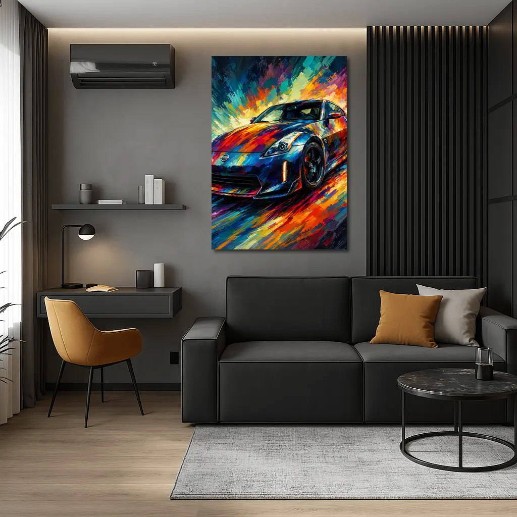 Nissan 350Z Impressionist Colorful Sports Car Art – Wall Art
