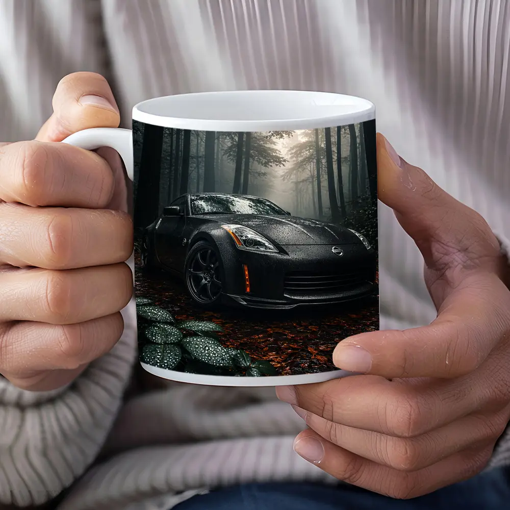 Nissan 350Z Black Wet Forest Night – Mugs