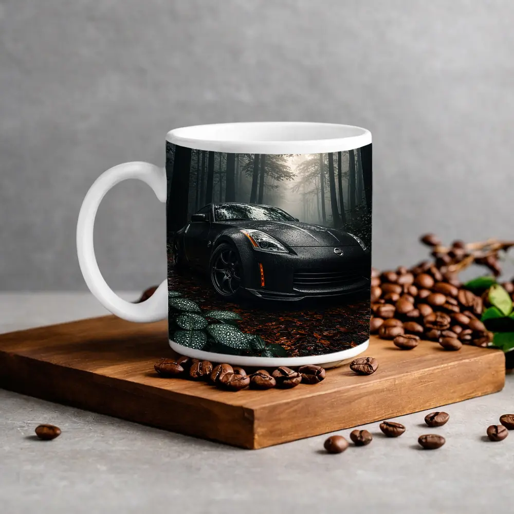 Nissan 350Z Black Wet Forest Night – Mugs