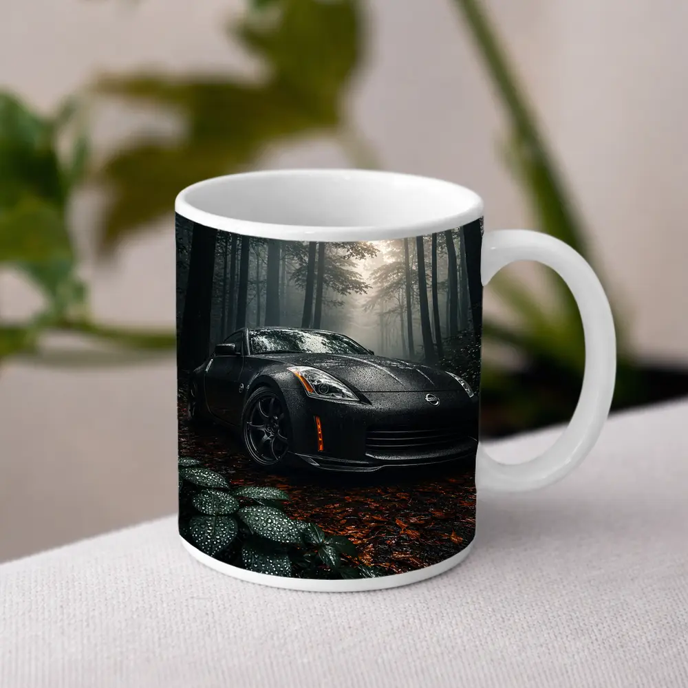 Nissan 350Z Black Wet Forest Night – Mugs