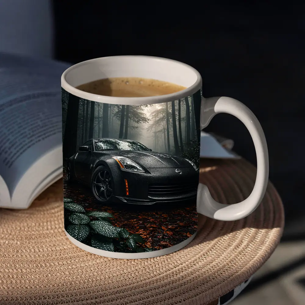 Nissan 350Z Black Wet Forest Night – Mugs
