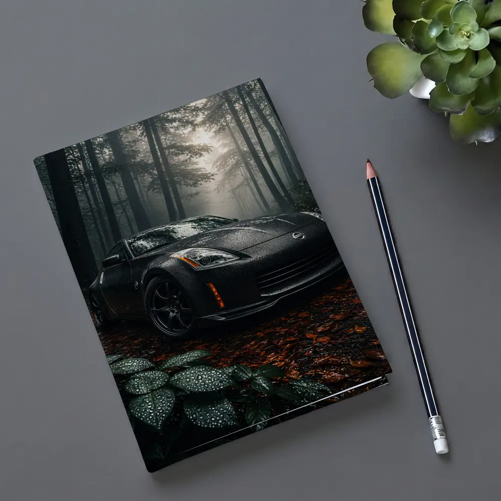 Nissan 350Z Black Wet Forest Night – Notebooks
