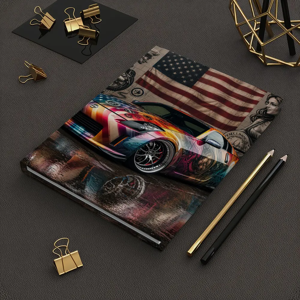 Nissan 350Z Custom Wrap American Flag Graffiti – Notebooks