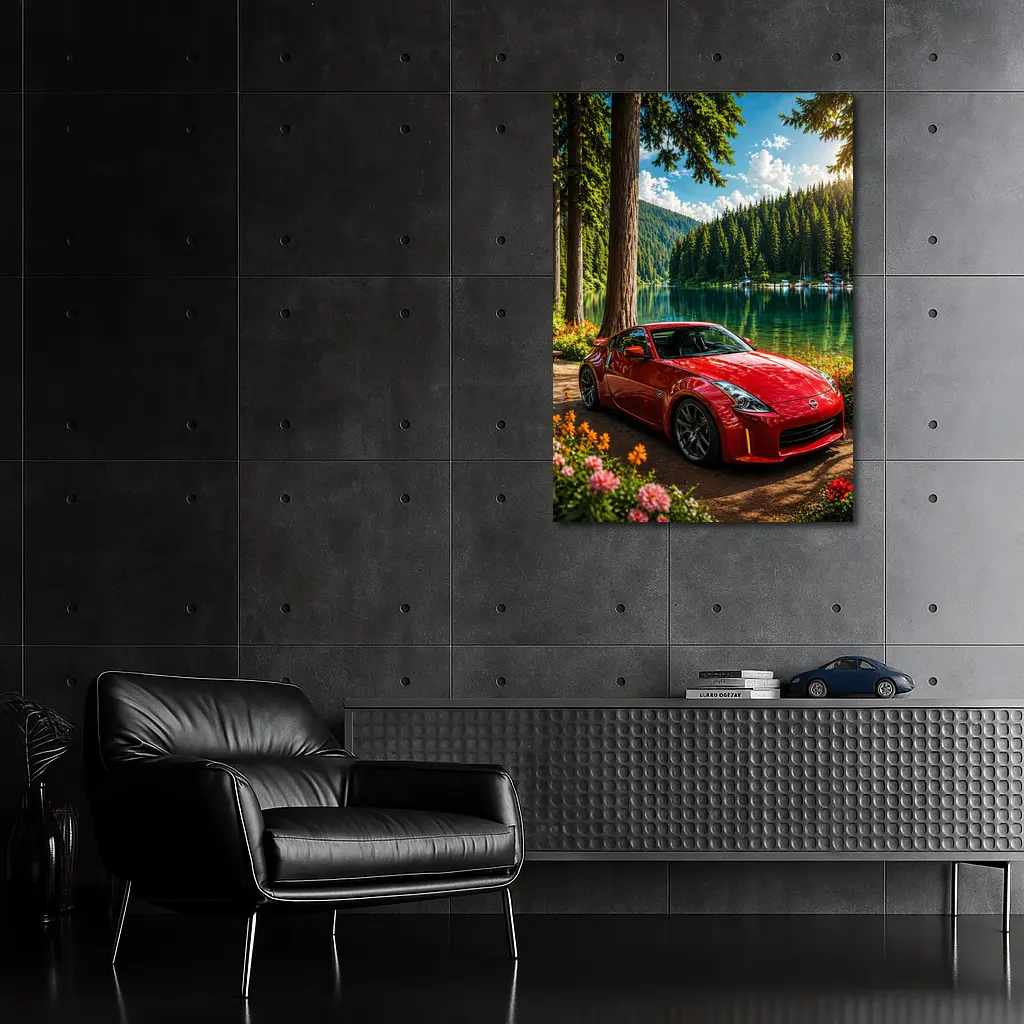 Nissan 350Z Red Sports Car Lake Forest