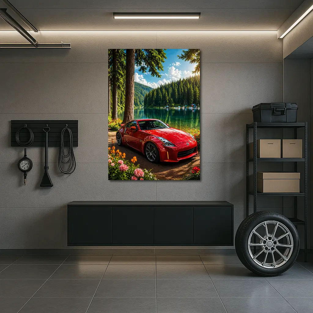 Nissan 350Z Red Sports Car Lake Forest – Wall Art