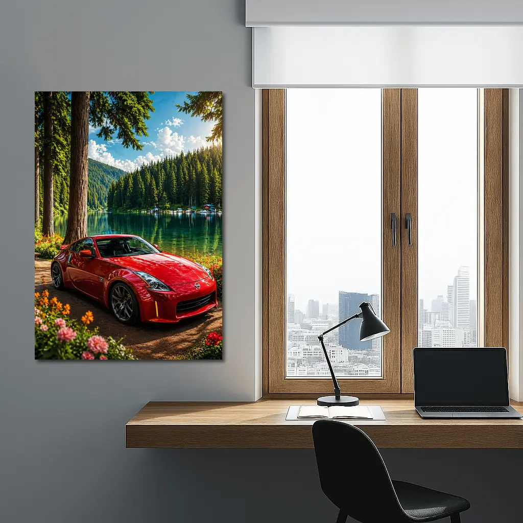 Nissan 350Z Red Sports Car Lake Forest – Wall Art