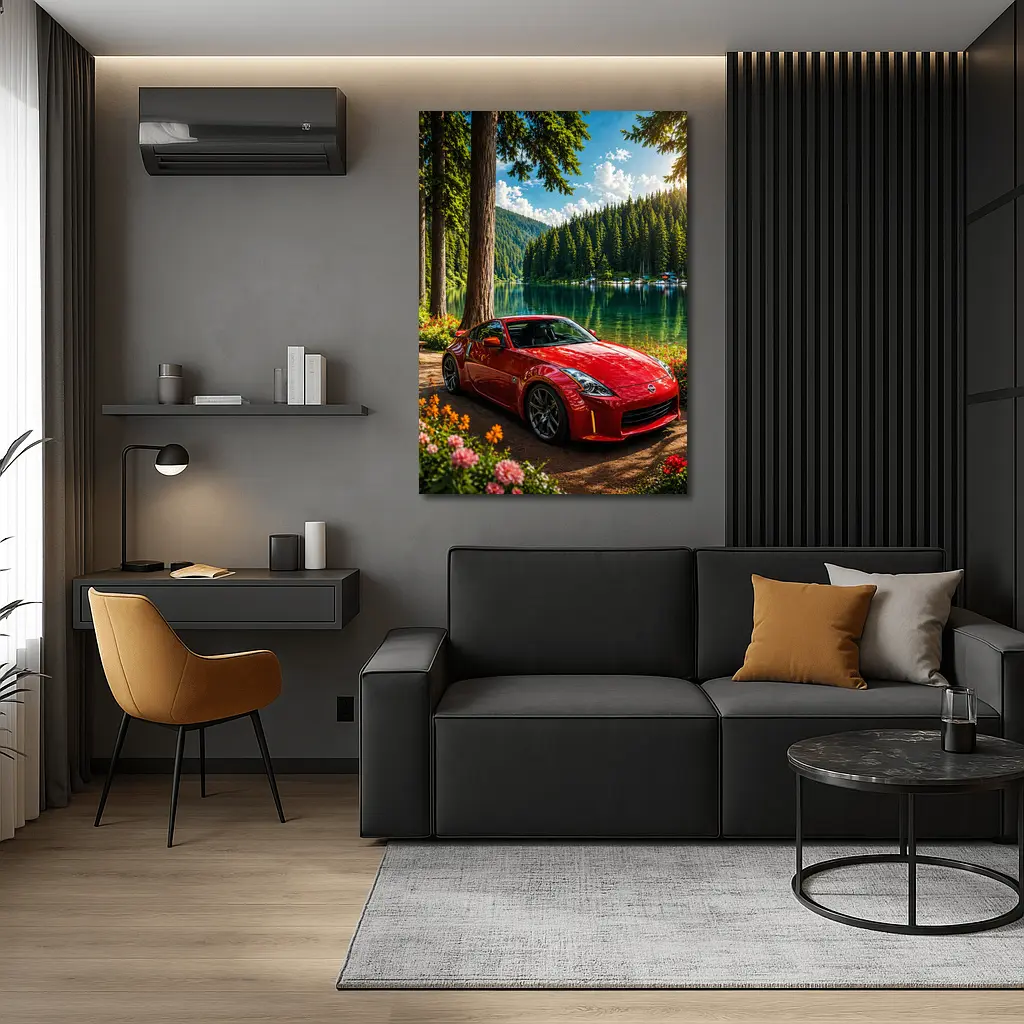 Nissan 350Z Red Sports Car Lake Forest – Wall Art