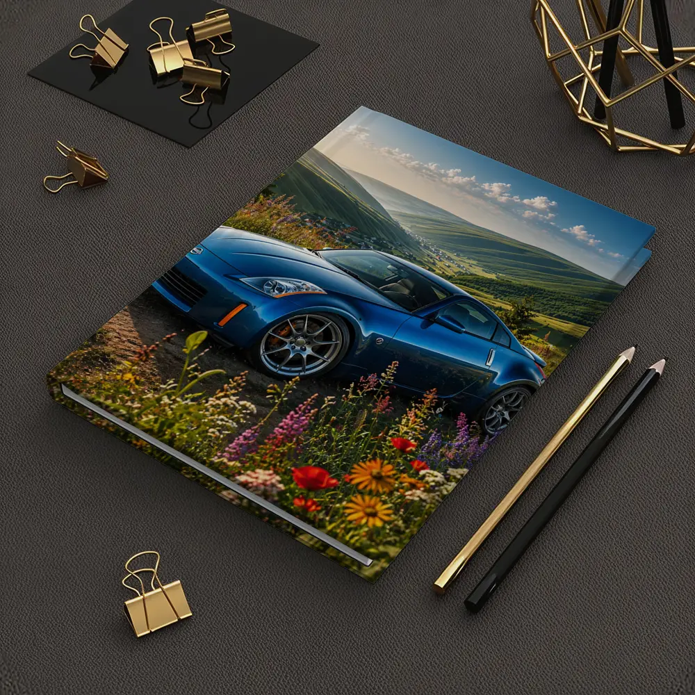 Nissan 350Z Blue Sports Car Green Hills – Notebooks