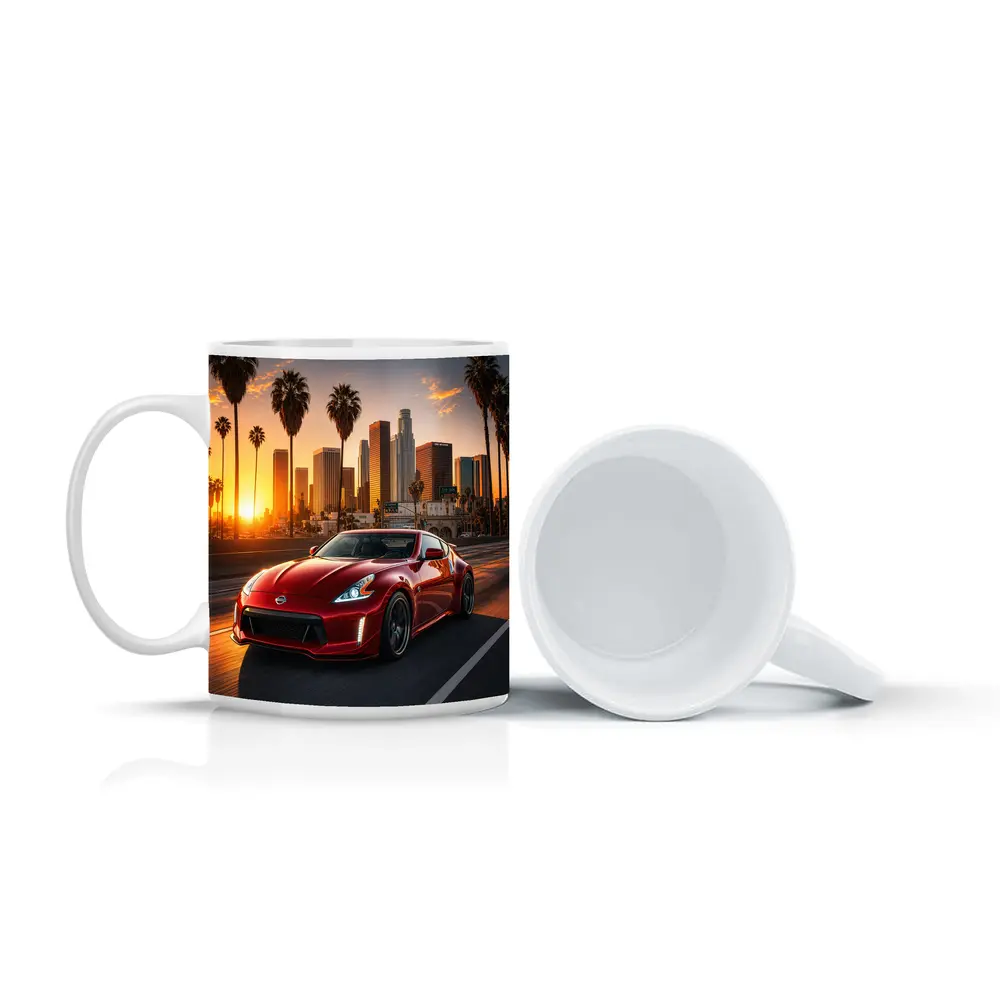 Nissan 370Z Red Los Angeles Sunset Drive – Mugs