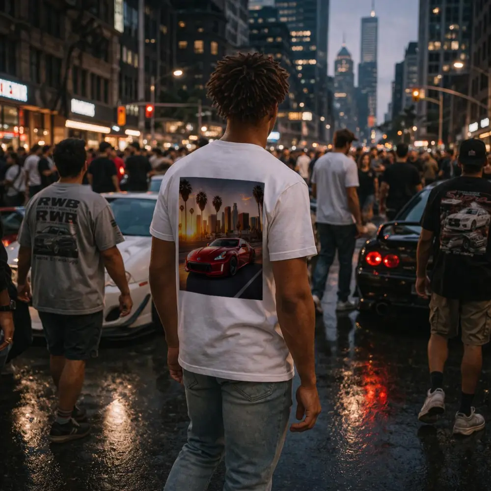 Nissan 370Z Red Los Angeles Sunset Drive – T-Shirts