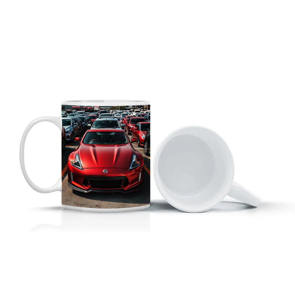 Nissan 370Z Red Sports Car City Parking – Mugs