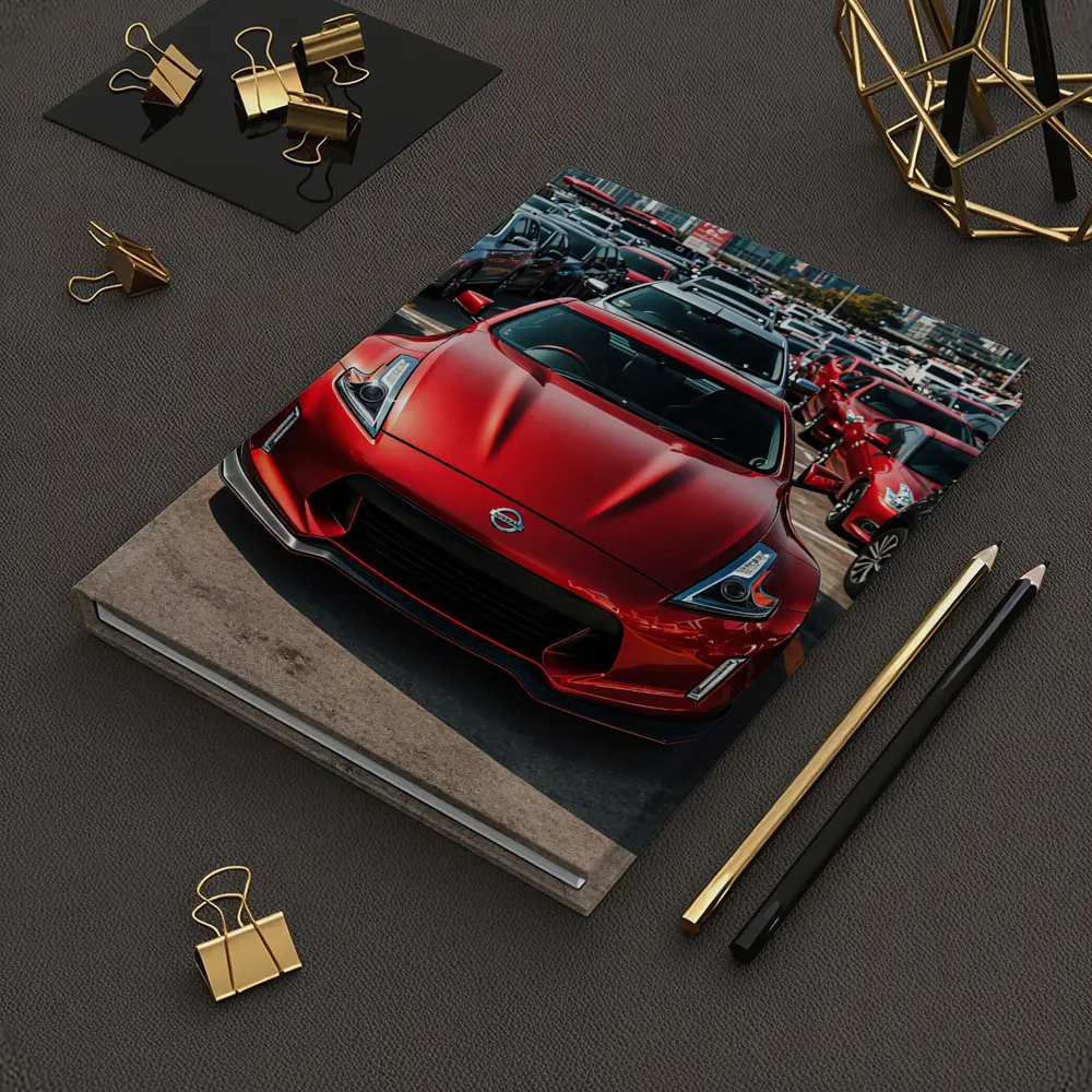 Nissan 370Z Red Sports Car City Parking – Notebooks