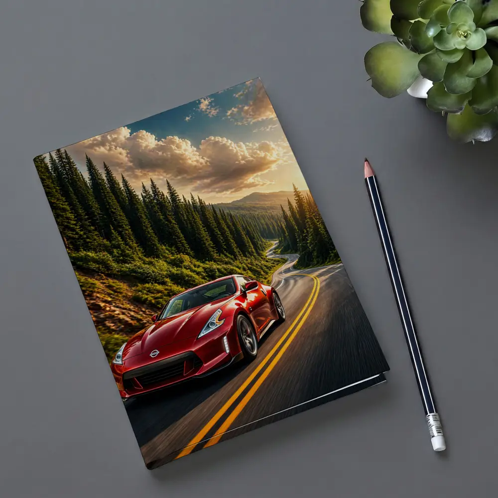 Nissan 370Z Red Mountain Forest Road – Notebooks