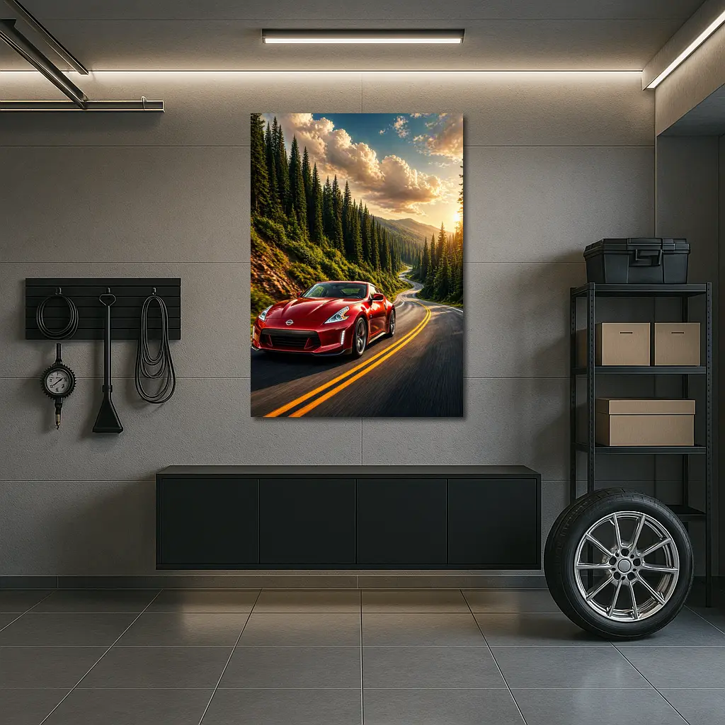 Nissan 370Z Red Mountain Forest Road – Wall Art