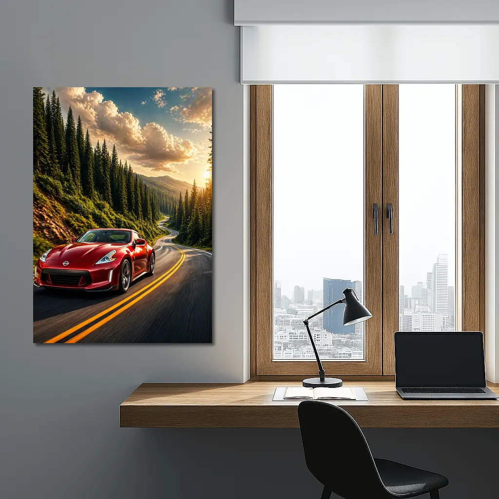 Nissan 370Z Red Mountain Forest Road – Wall Art