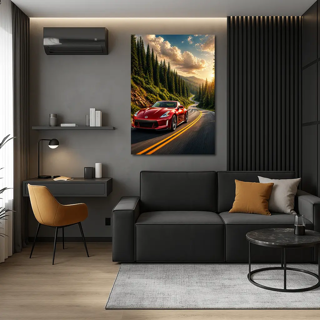 Nissan 370Z Red Mountain Forest Road – Wall Art