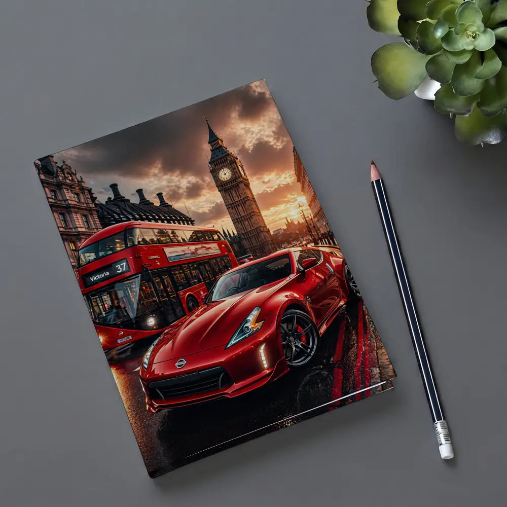 Nissan 370Z Red London Big Ben Street – Notebooks