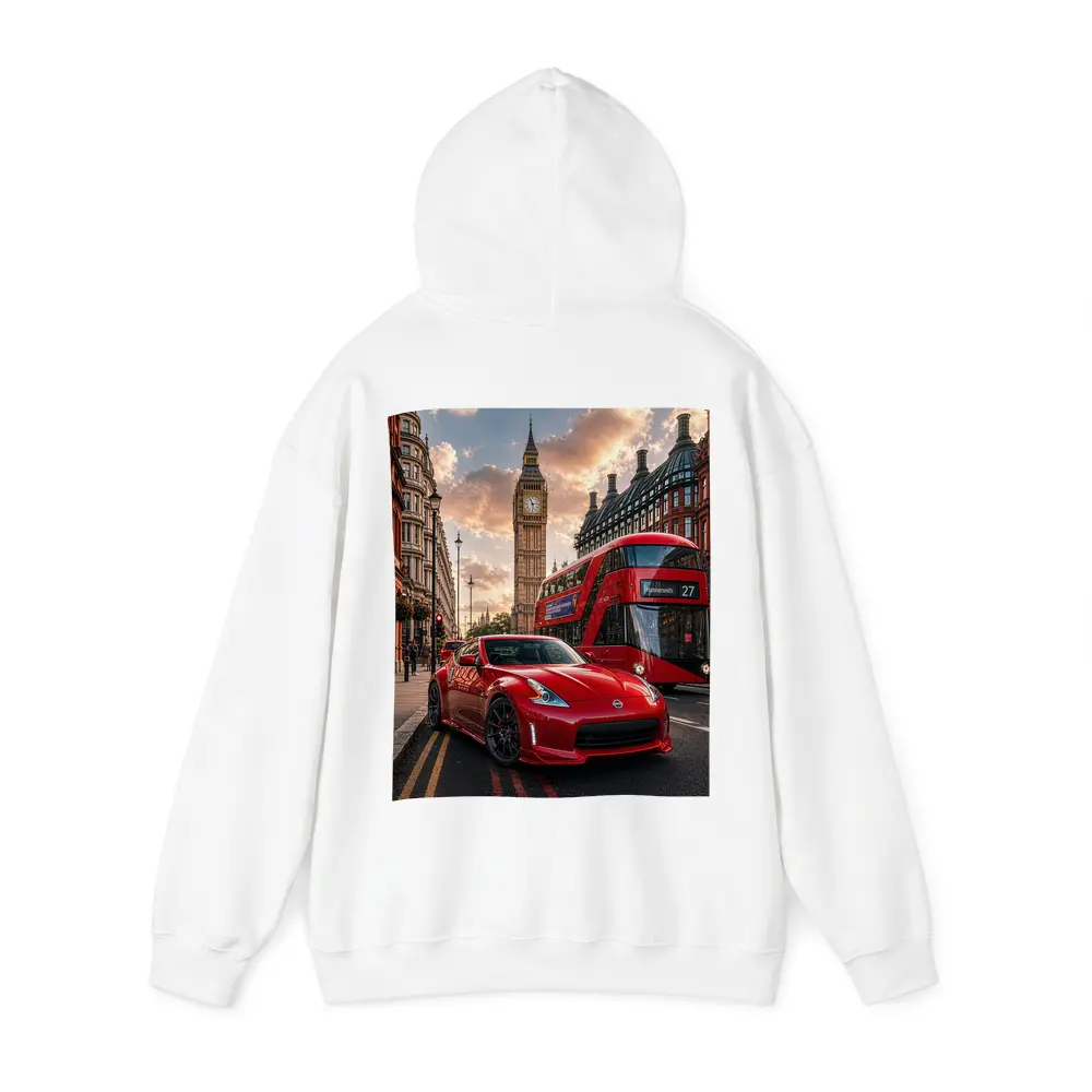Nissan 370Z Red Sports Car London Street – Hoodies