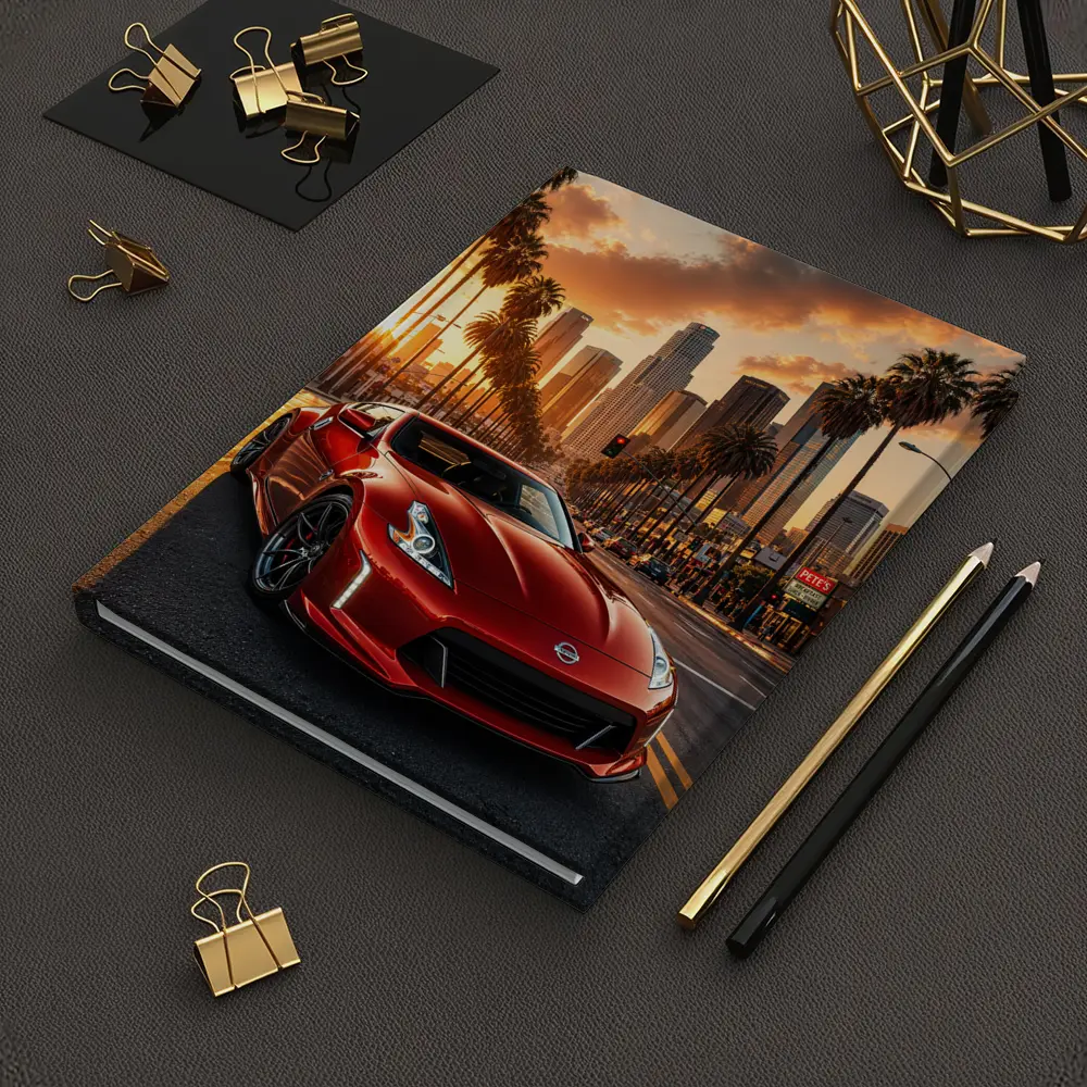 Nissan 370Z Red Los Angeles Sunset Street – Notebooks