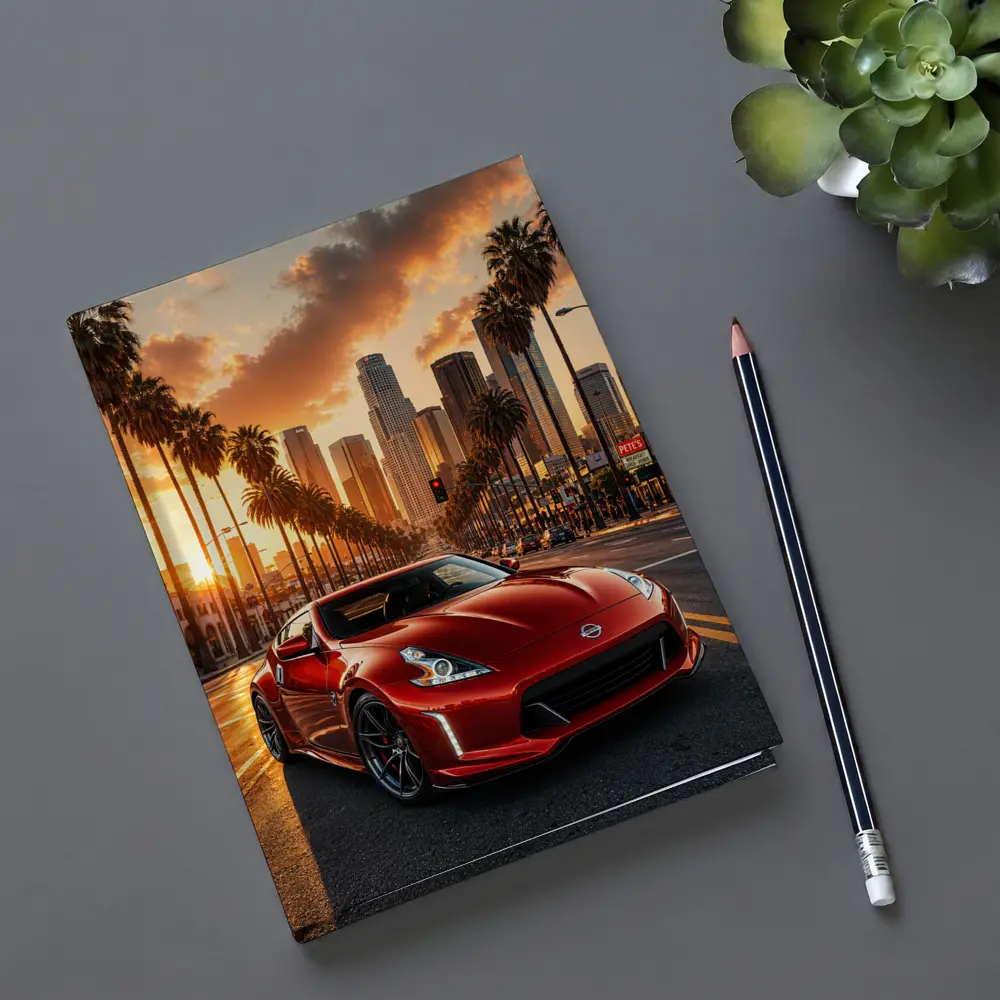 Nissan 370Z Red Los Angeles Sunset Street – Notebooks