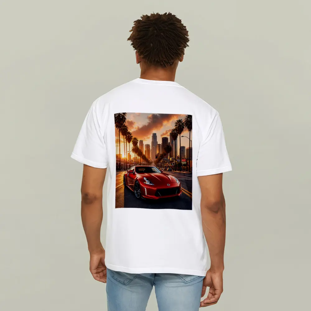 Nissan 370Z Red Los Angeles Sunset Street – T-Shirts