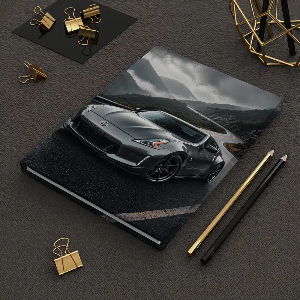 Nissan 370Z on Rainy Mountain Road – Notebooks