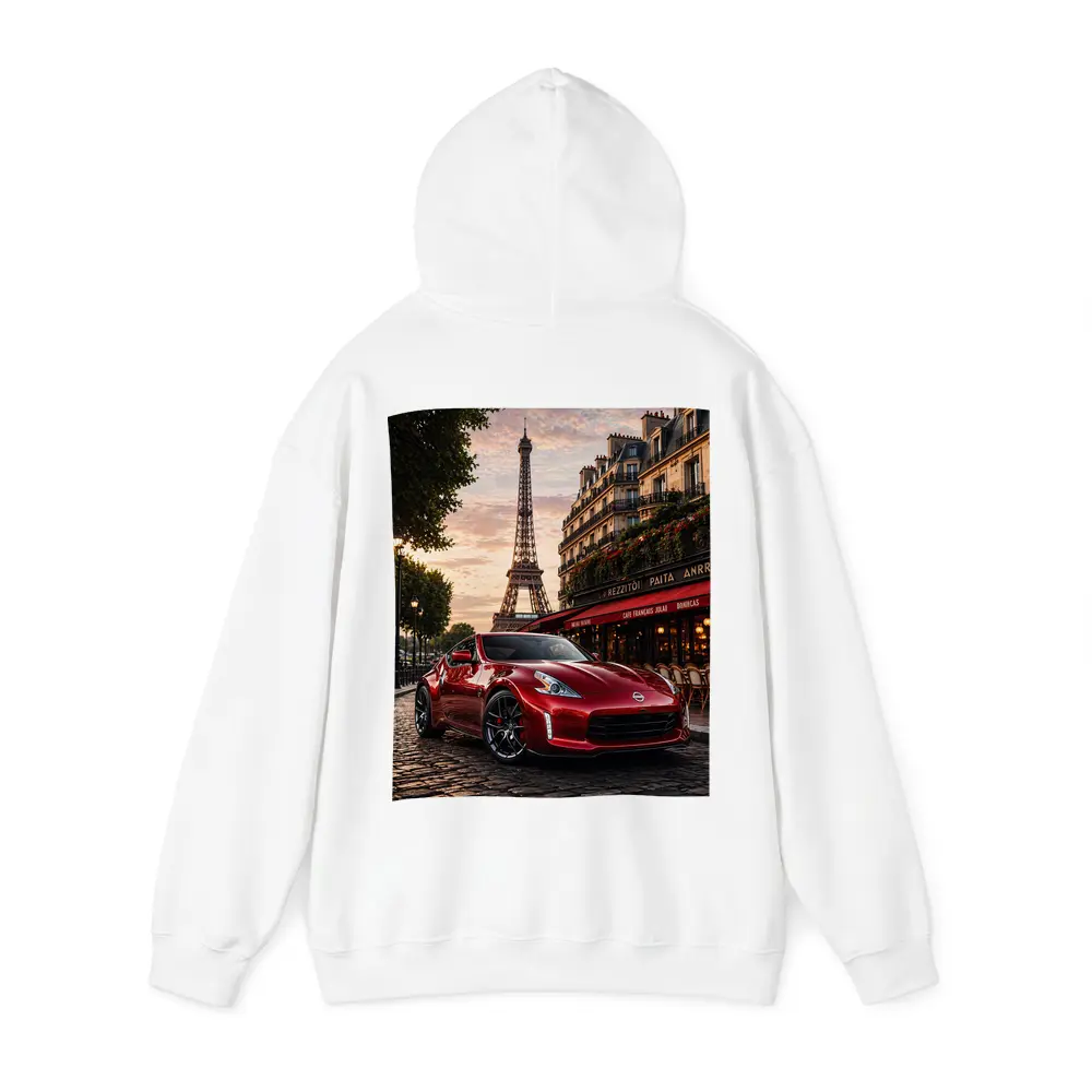 Nissan 370Z Red Sports Car Paris – Hoodies