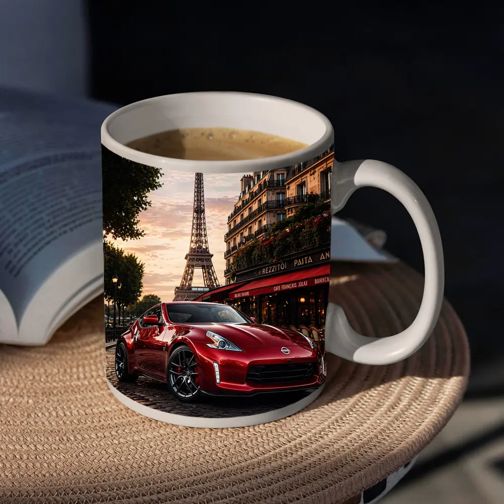 Nissan 370Z Red Sports Car Paris – Mugs