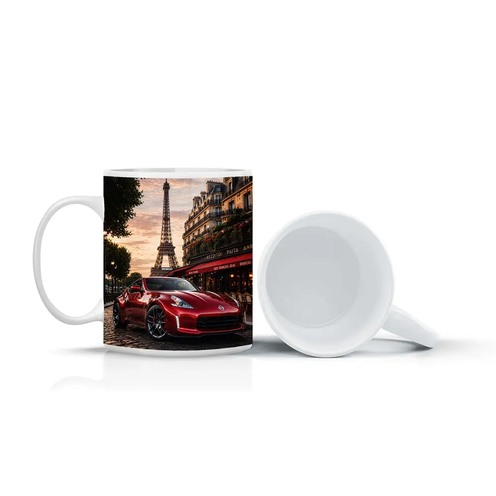 Nissan 370Z Red Sports Car Paris – Mugs