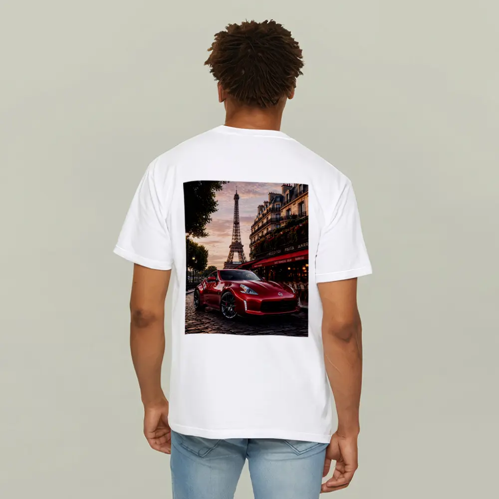 Nissan 370Z Red Sports Car Paris – T-Shirts