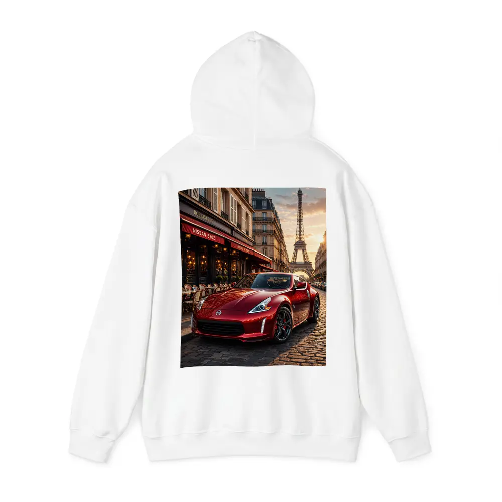 Nissan 370Z Red Sports Car Paris Streets – Hoodies