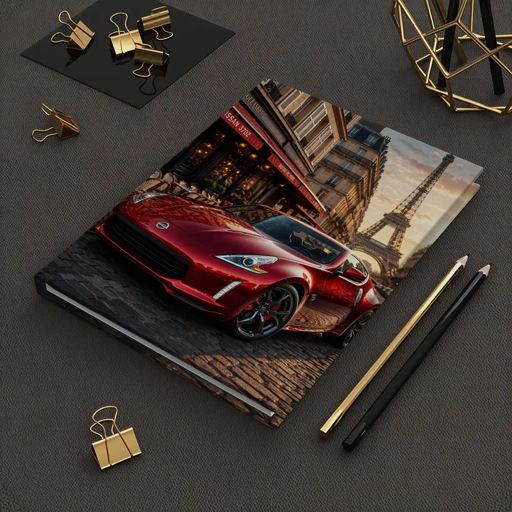 Nissan 370Z Red Sports Car Paris Streets – Notebooks