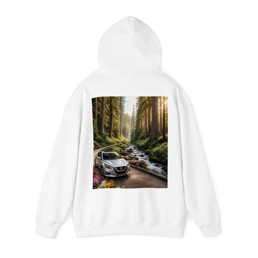 Nissan Altima Silver Car Forest Stream – Hoodies