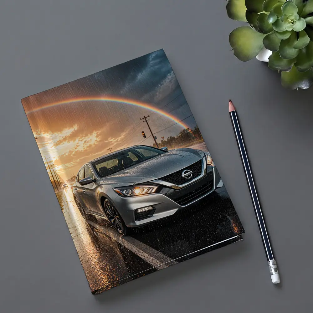 Nissan Altima Wet Road Rainbow Storm – Notebooks