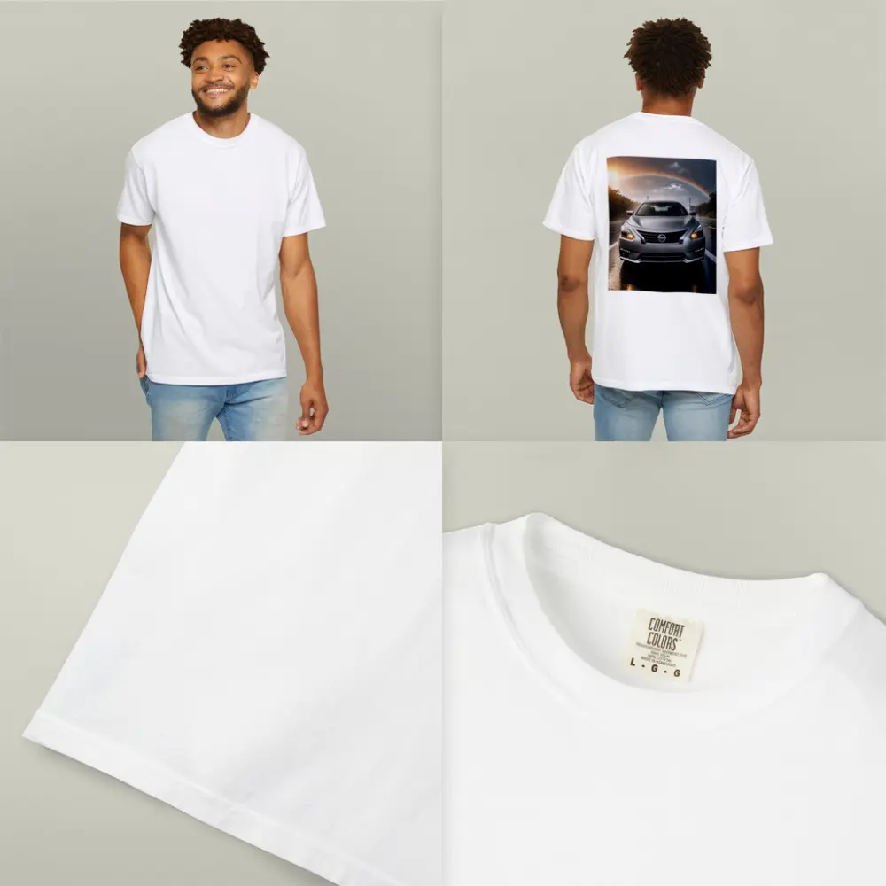 Nissan Altima Silver Sedan Rainy Road Rainbow – T-Shirts
