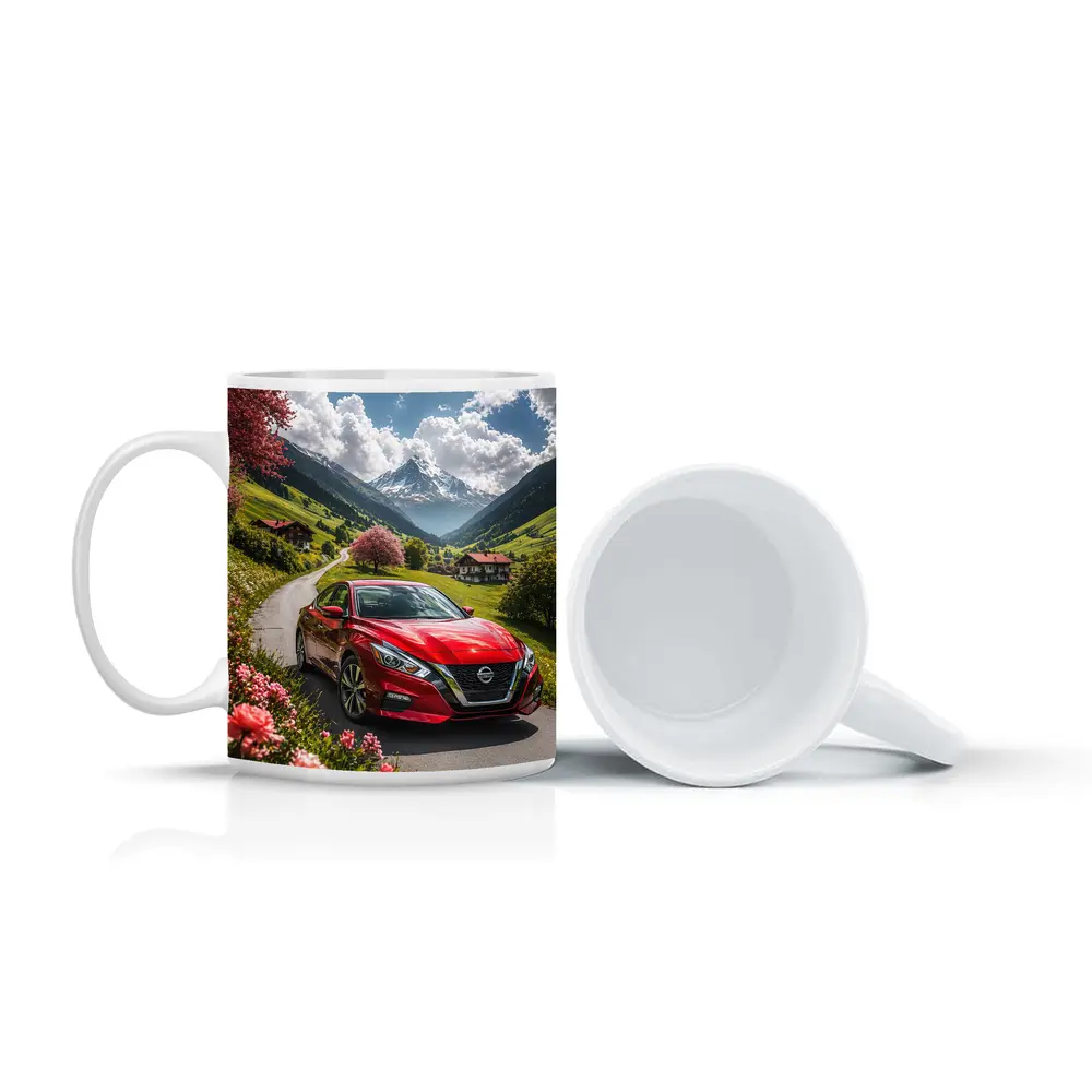 Nissan Altima Red Sedan Alpine Valley Road – Mugs