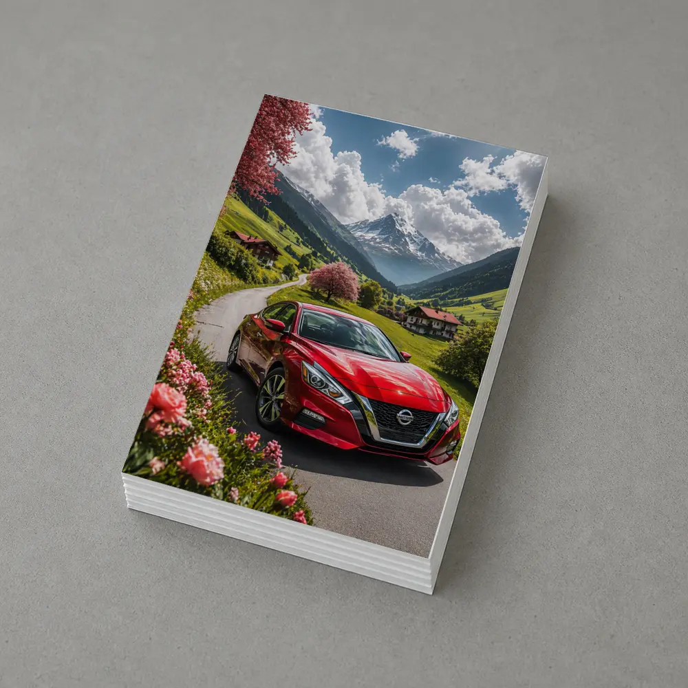 Nissan Altima Red Sedan Alpine Valley Road – Postcards