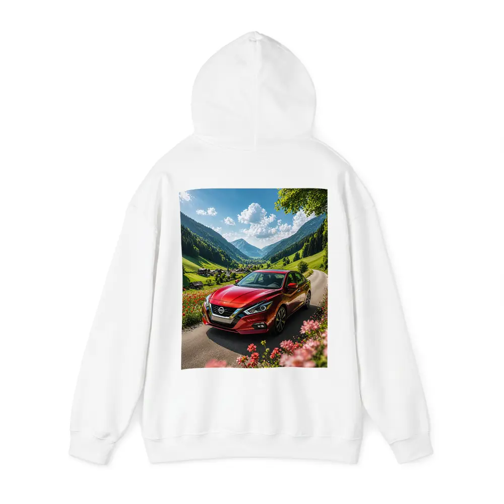 Nissan Altima Red Car Mountain Valley Road – Hoodies