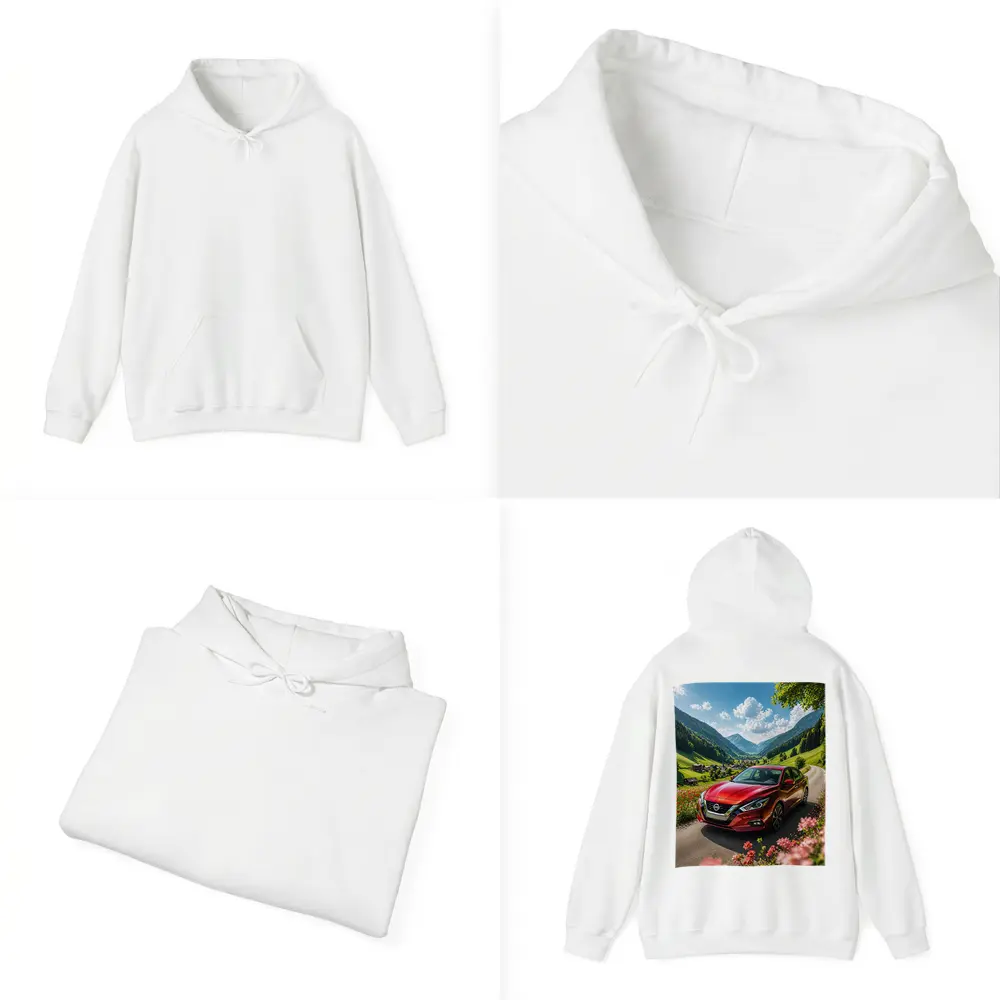 Nissan Altima Red Car Mountain Valley Road – Hoodies