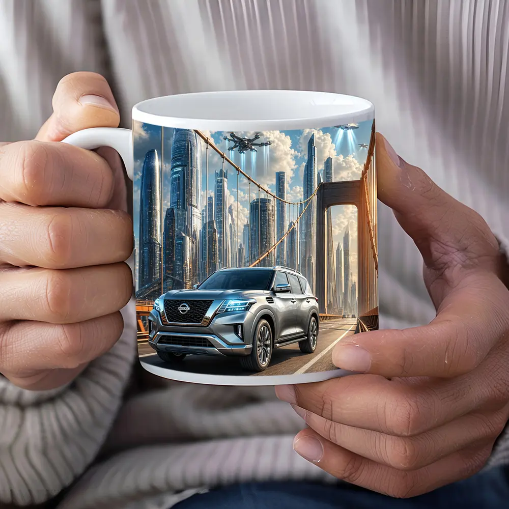 Nissan Armada SUV On Futuristic Bridge – Mugs