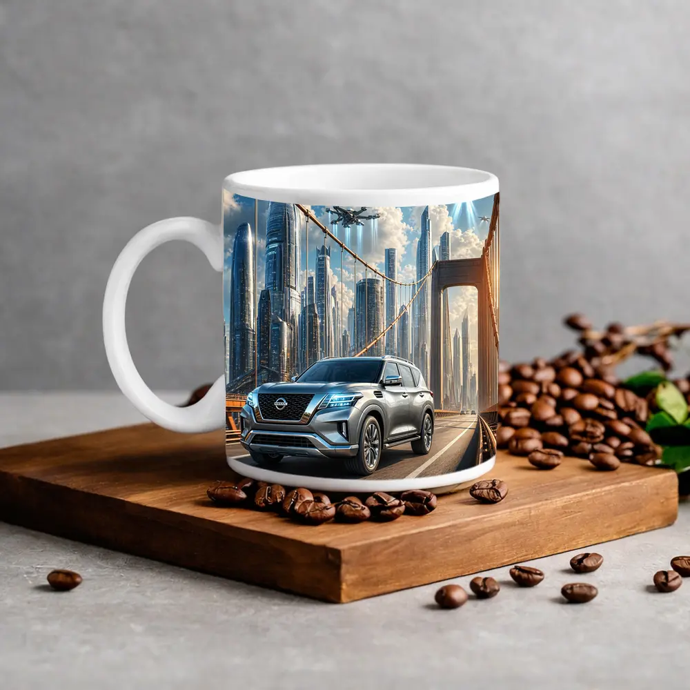 Nissan Armada SUV On Futuristic Bridge – Mugs