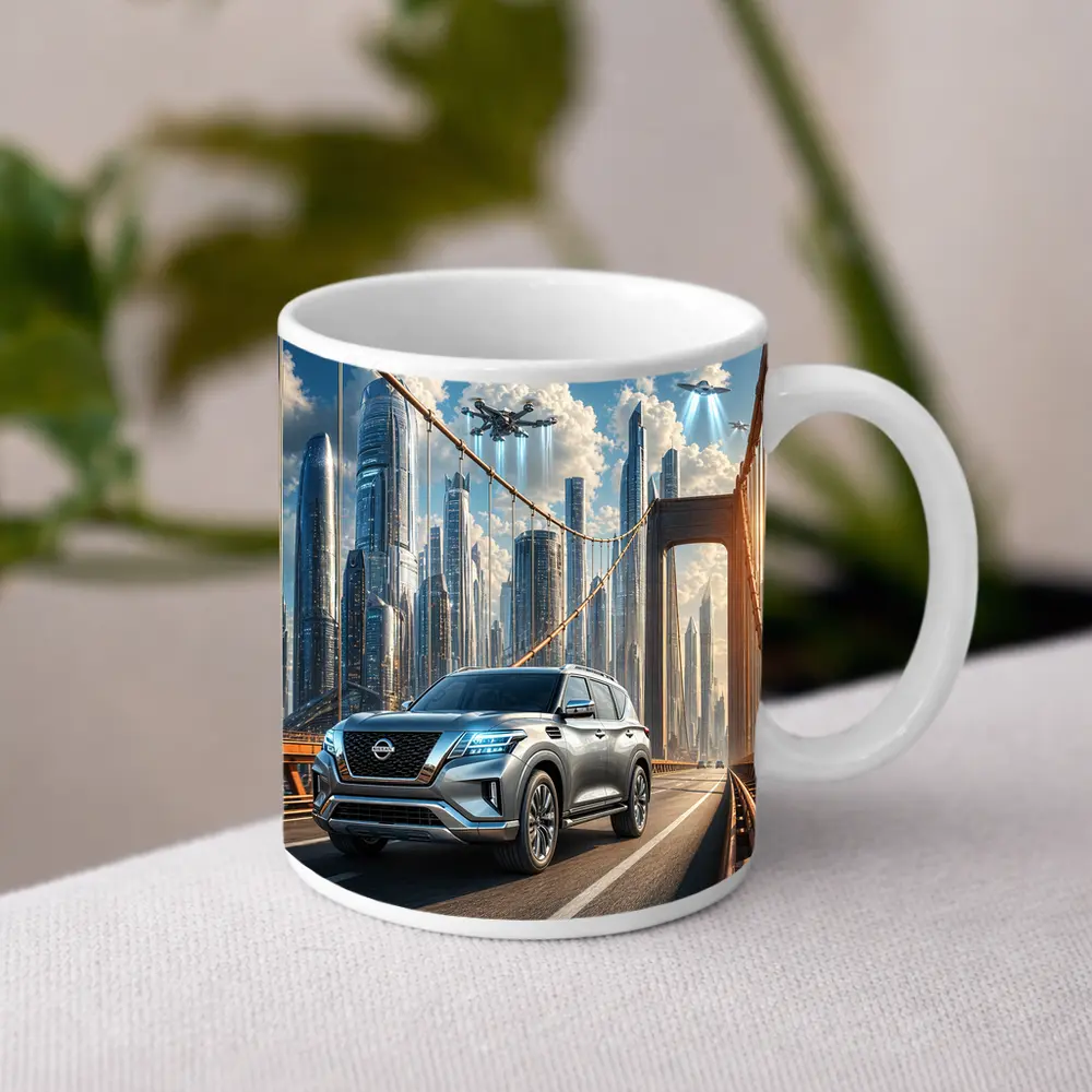 Nissan Armada SUV On Futuristic Bridge – Mugs