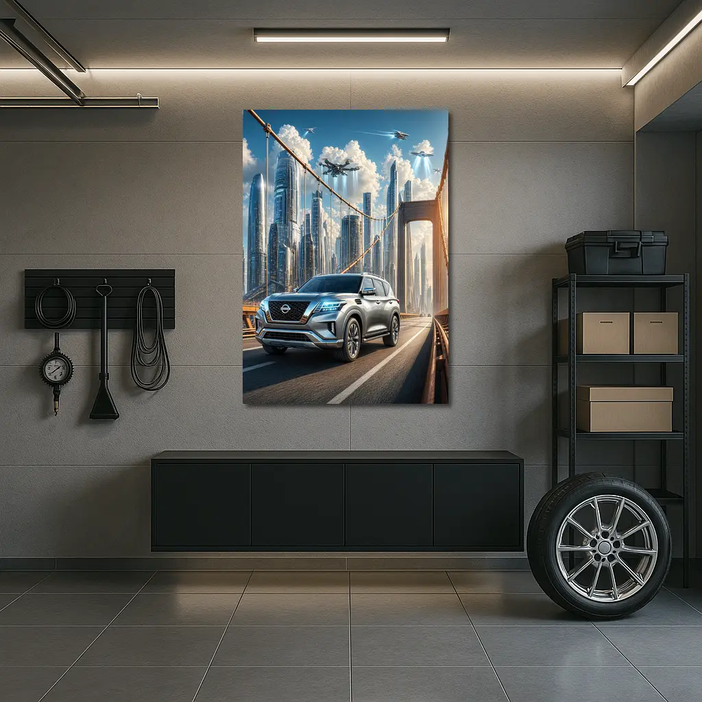 Nissan Armada SUV On Futuristic Bridge – Wall Art