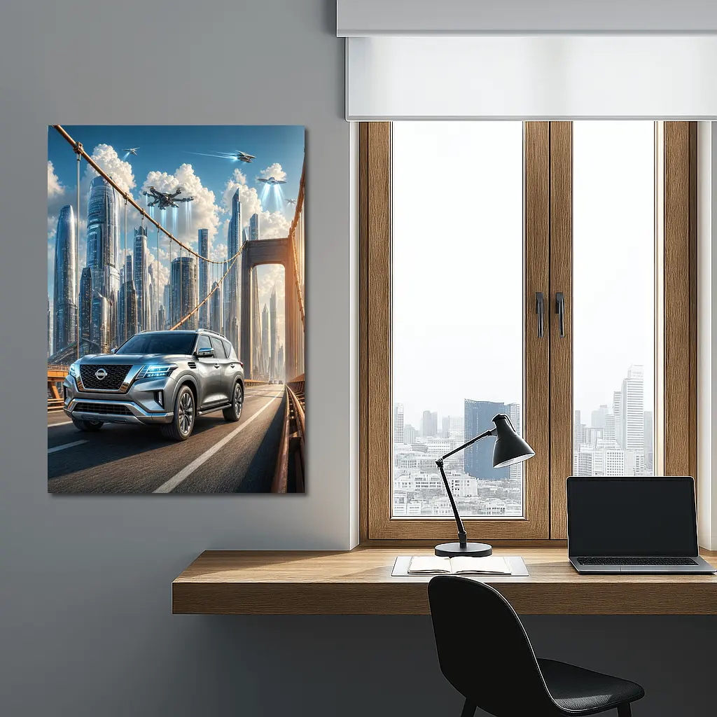 Nissan Armada SUV On Futuristic Bridge – Wall Art