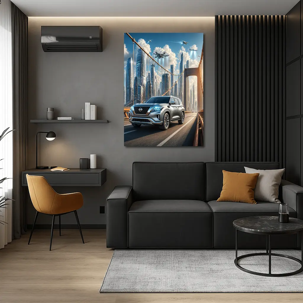 Nissan Armada SUV On Futuristic Bridge – Wall Art