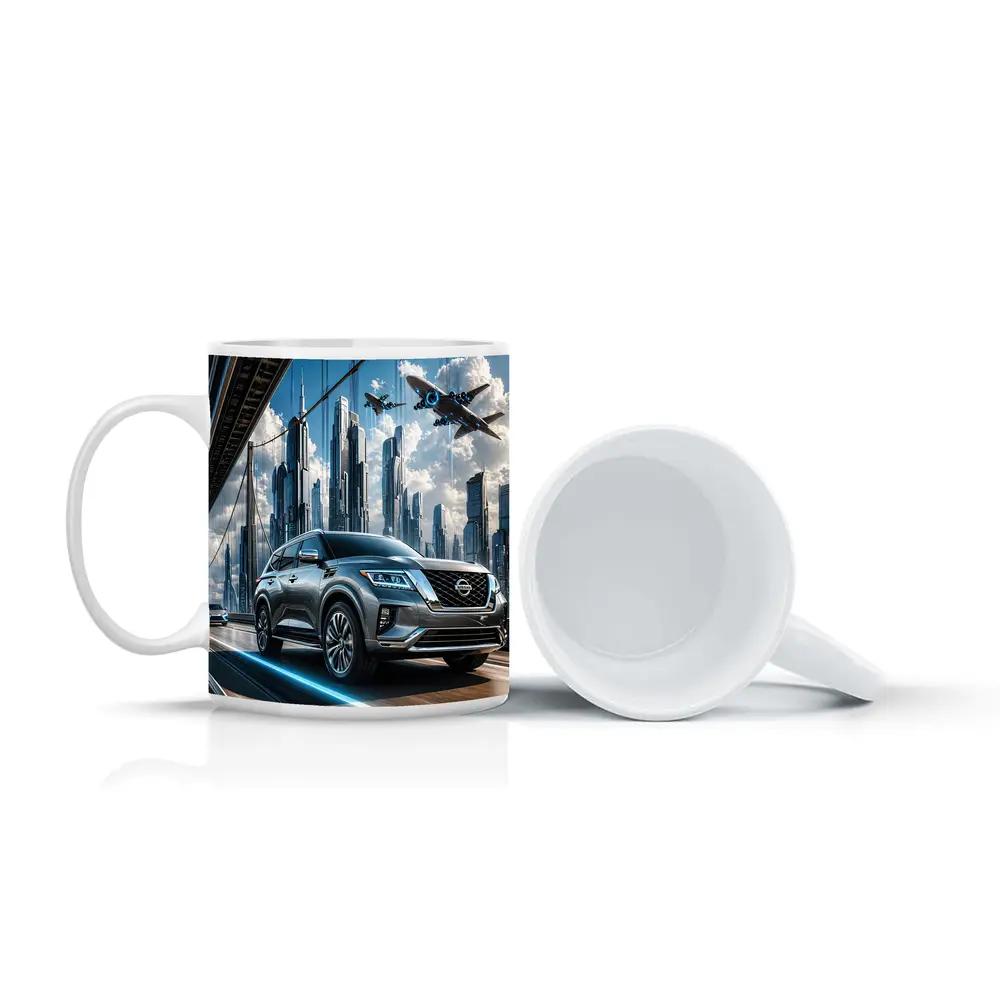 Nissan Armada Crossing Futuristic City Bridge – Mugs