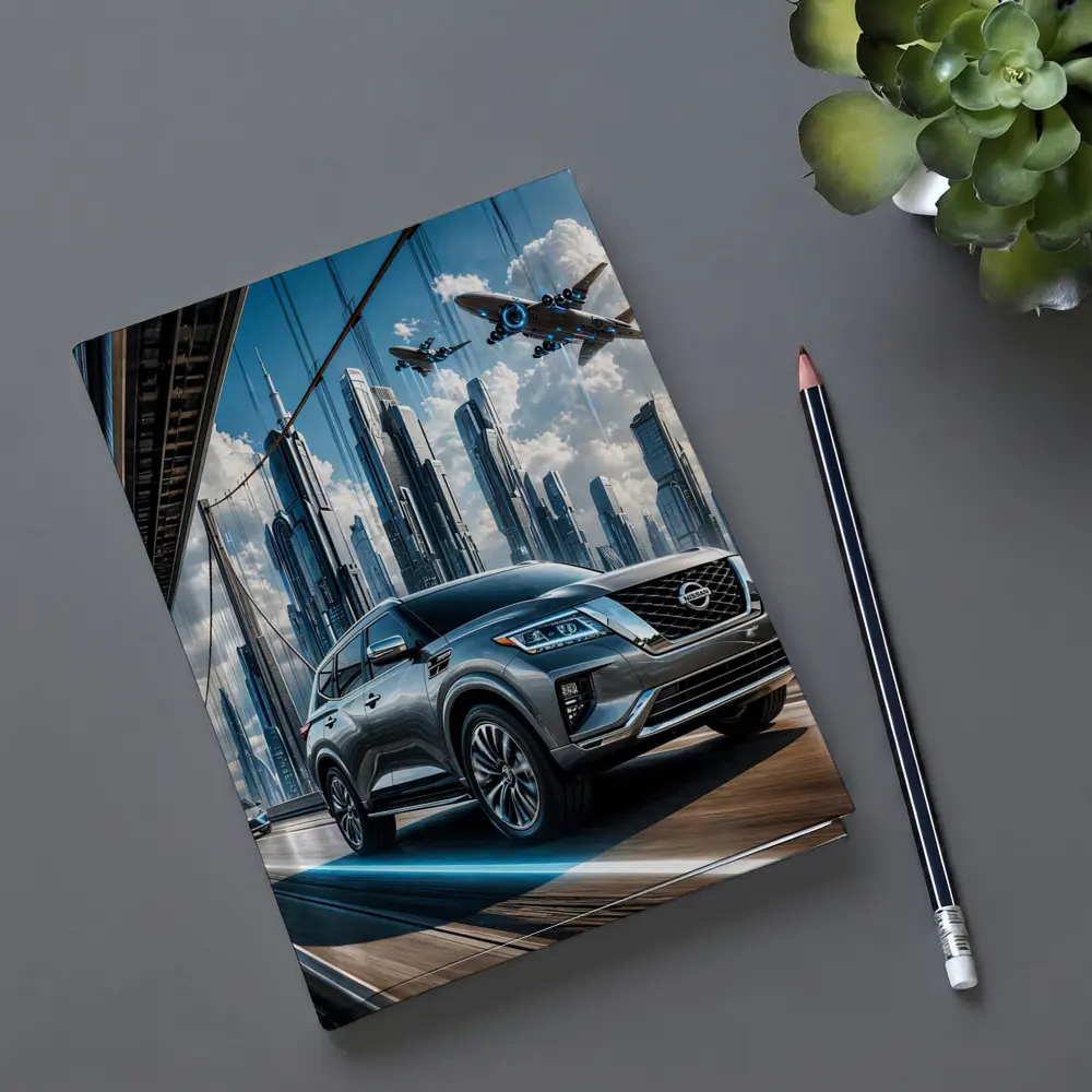 Nissan Armada Crossing Futuristic City Bridge – Notebooks
