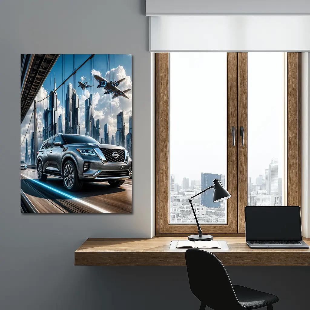 Nissan Armada Crossing Futuristic City Bridge – Wall Art