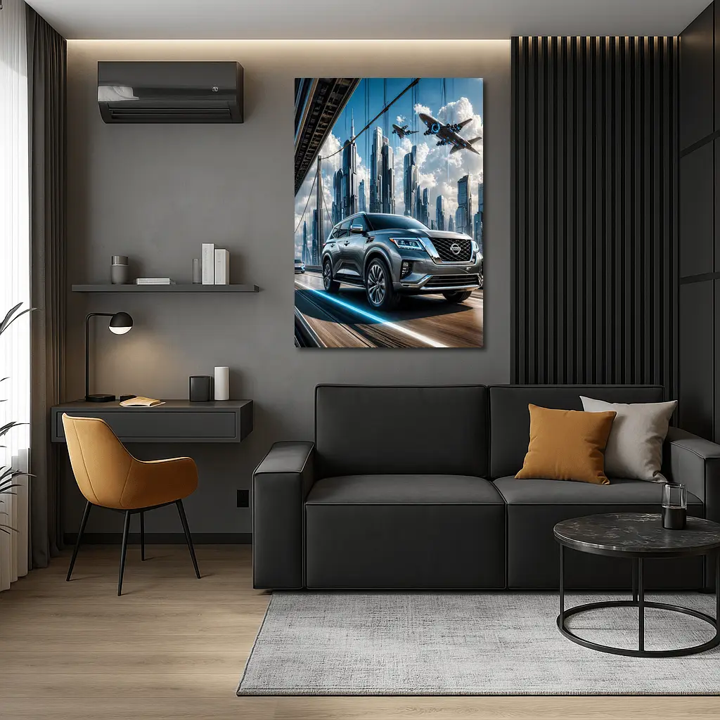 Nissan Armada Crossing Futuristic City Bridge – Wall Art