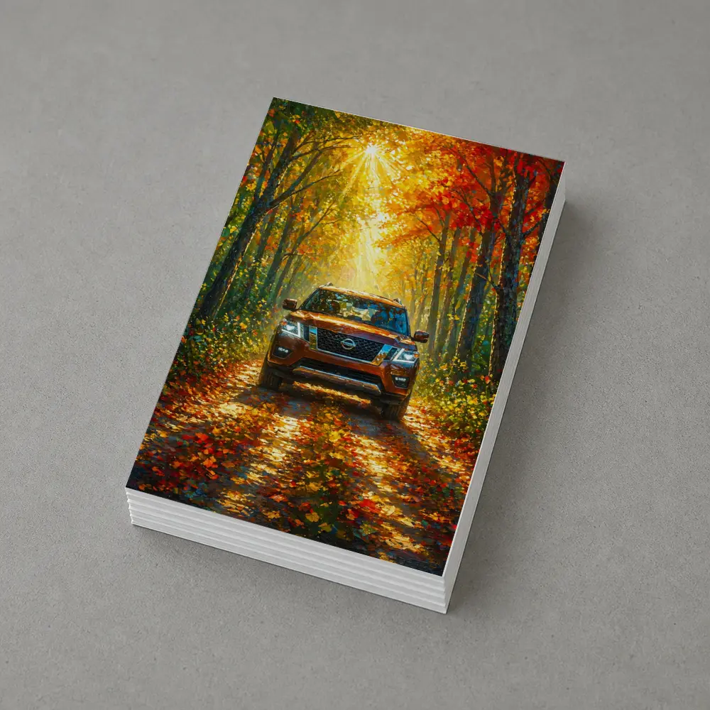 Nissan Armada SUV Autumn Forest Drive – Postcards